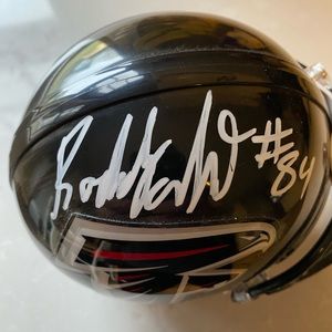 Falcons Roddy White Signed Mini Helmet